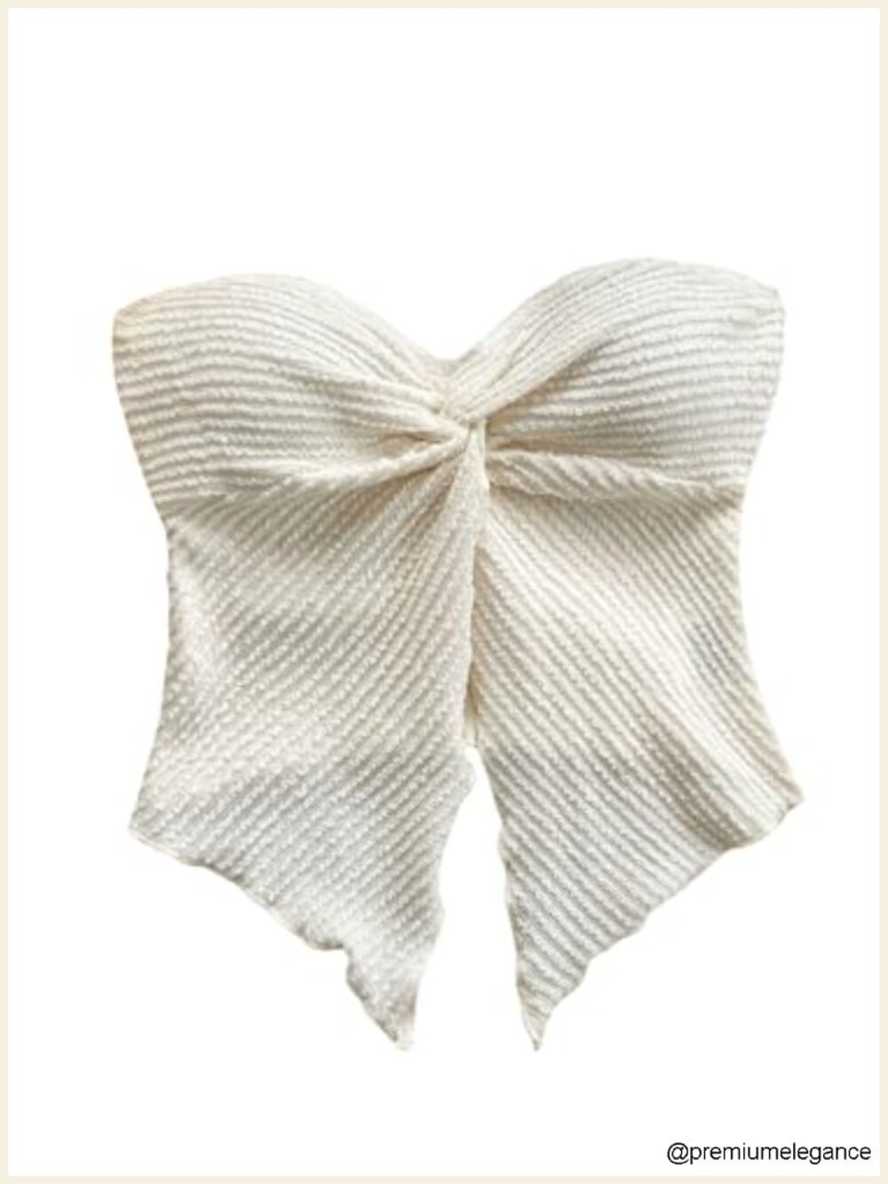 Y2K Sleeveless Bandeau Twist Front Tube Top, Split Hem Knit